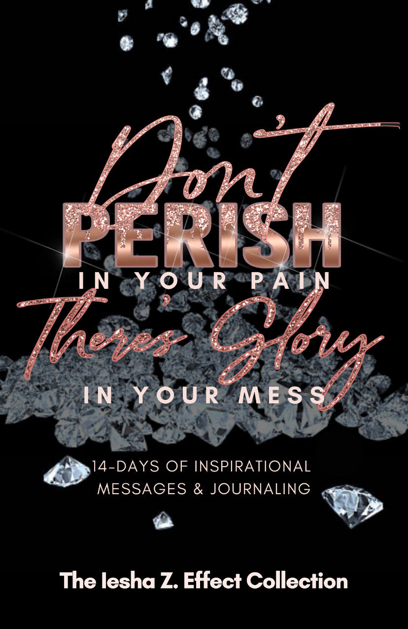 Don't Perish There's Glory 14-Day Journal  (Rose Gold & Black Cover)